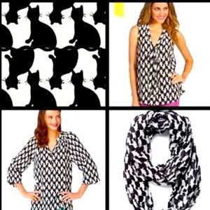 Lilly Pulitzer cat pattern infinity scarf